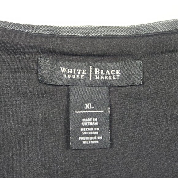 White House Black Market Minimalist Black Surplice Sleeveless‎ Top Women’s XL - Picture 7 of 14